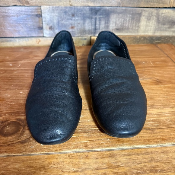 Birdies Starling Leather Loafer Flat Women 12 Black Laser Cut‎ Slip On Shoe - Picture 5 of 10